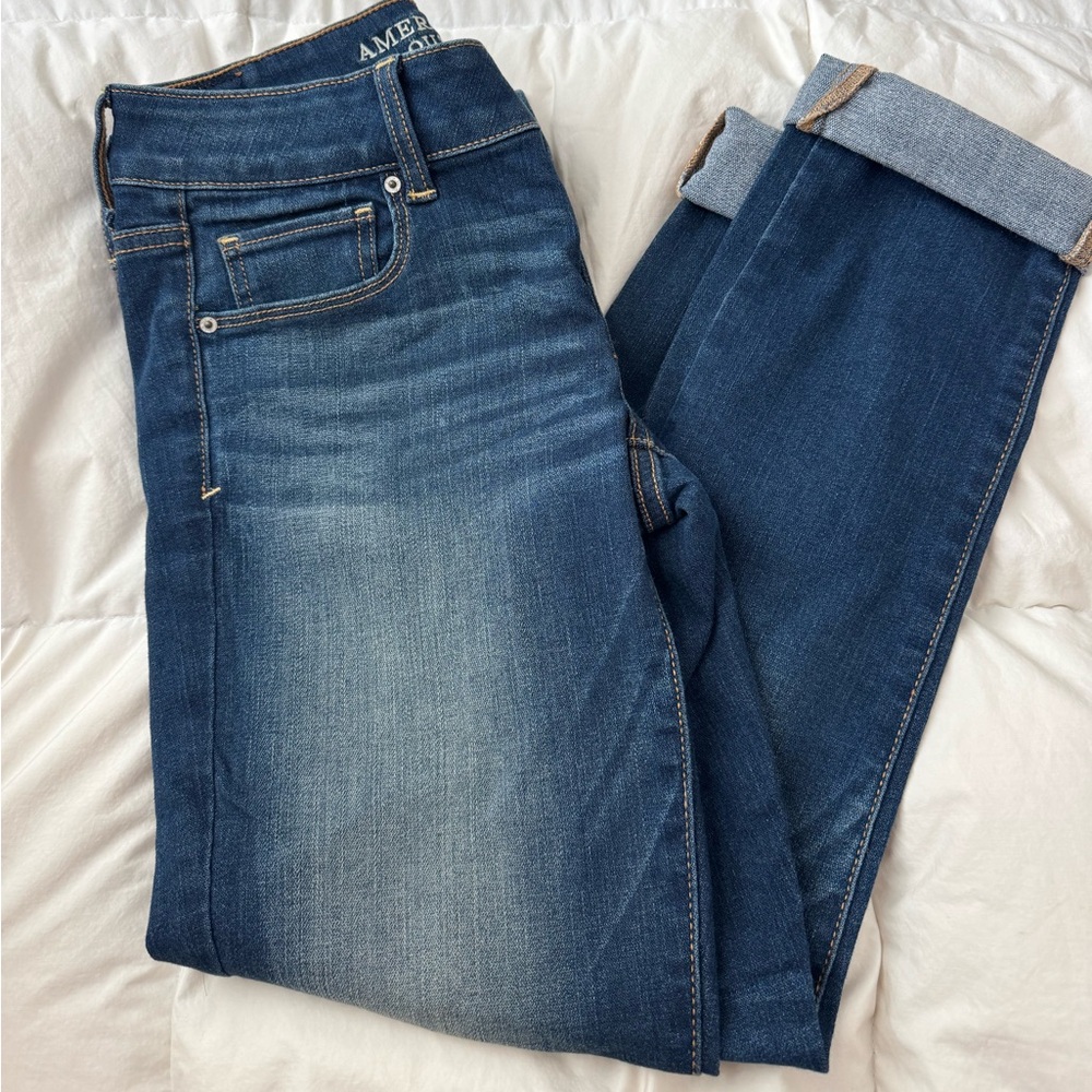 American Eagle Outfitters Dark Blue Ankle Jeans